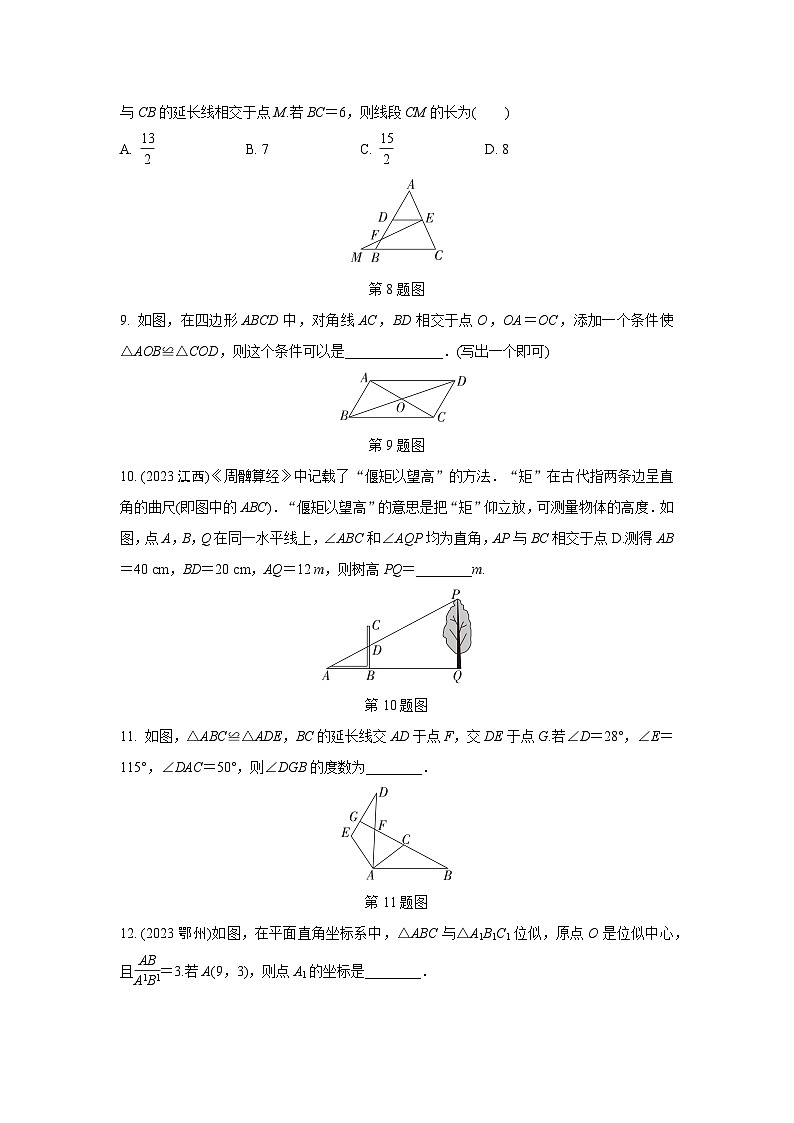 2024成都中考数学第一轮专题复习之第四章 第三节 全等与相似三角形的性质与判定(含位似) 知识精练(含答案)第3页