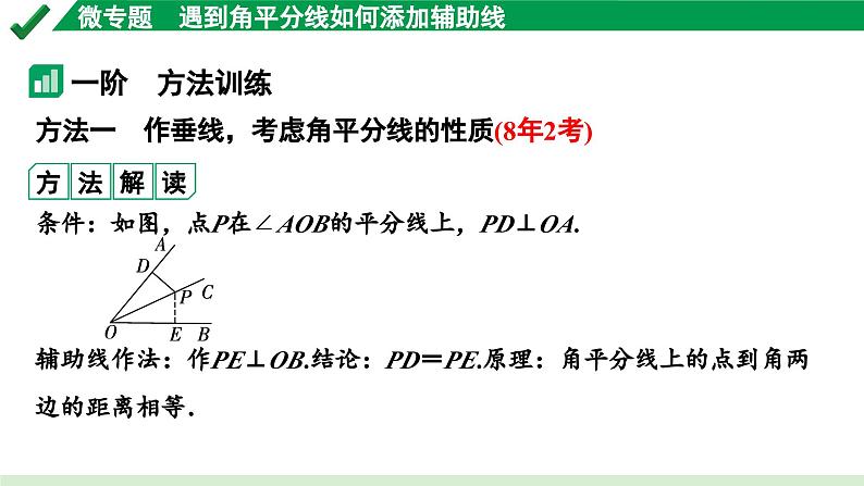 2024成都中考数学第一轮专题复习之第四章 微专题 遇到角平分线如何添加辅助线 教学课件03