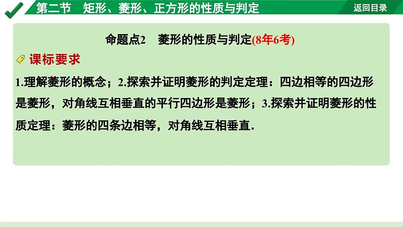 2024成都中考数学第一轮专题复习之第五章 第二节 矩形、菱形、正方形的性质与判定 教学课件第5页