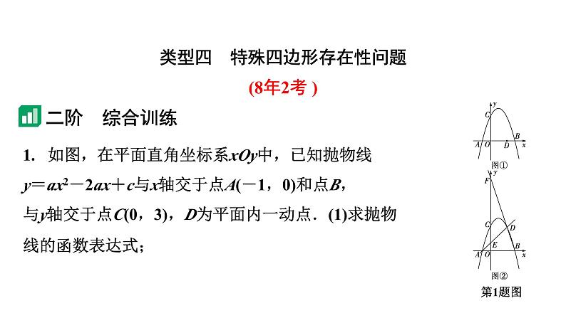 2024成都中考数学第一轮专题复习之专题五 类型四 特殊四边形存在性问题 教学课件02