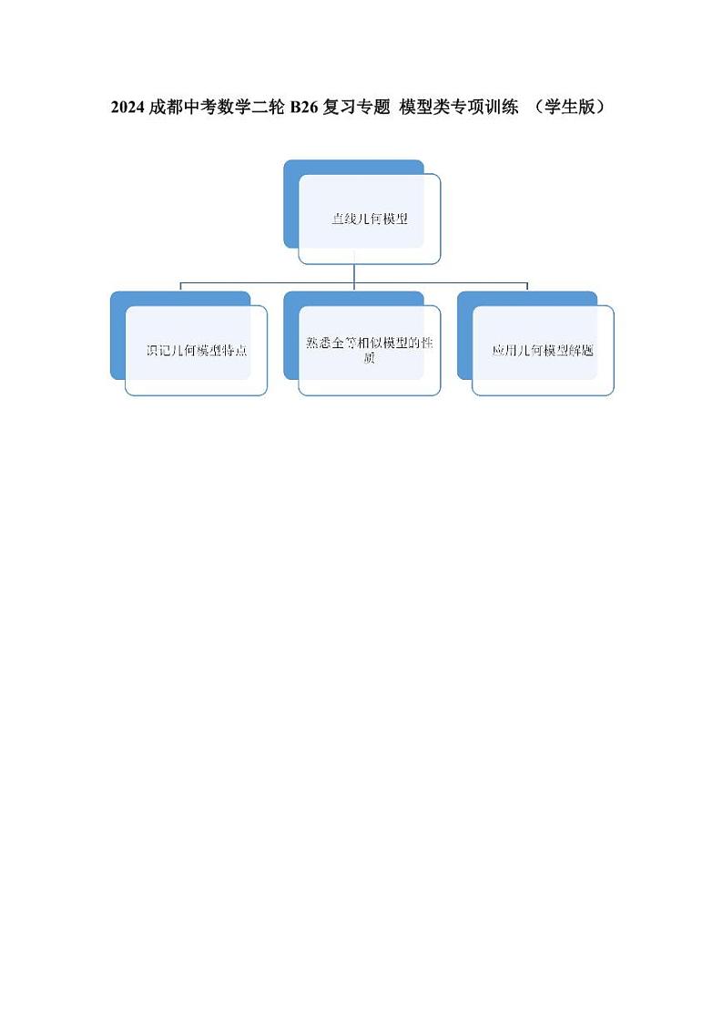 2024成都中考数学二轮B26复习专题 模型类专项训练 （含答案）01