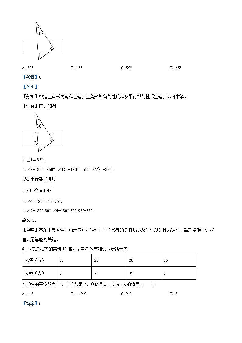 2024年山东省泰安市第六中学新校区中考二模数学试题（原卷版+解析版）03