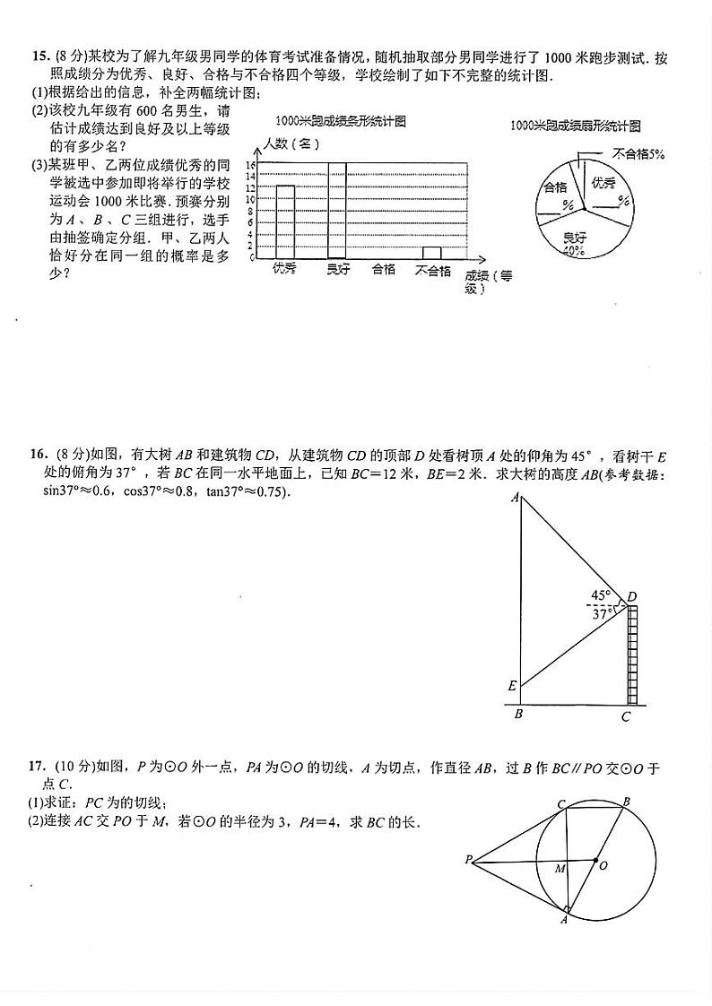 2024成都西川中学中考数学三模试卷（无答案）第2页