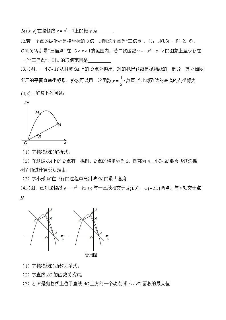 （一）2024届中考数学一轮复习专项训练——二次函数(含答案)第3页