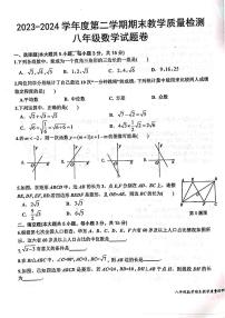 江西省上饶市玉山县2023-2024学年八年级下学期期末教学质量检测数学试题