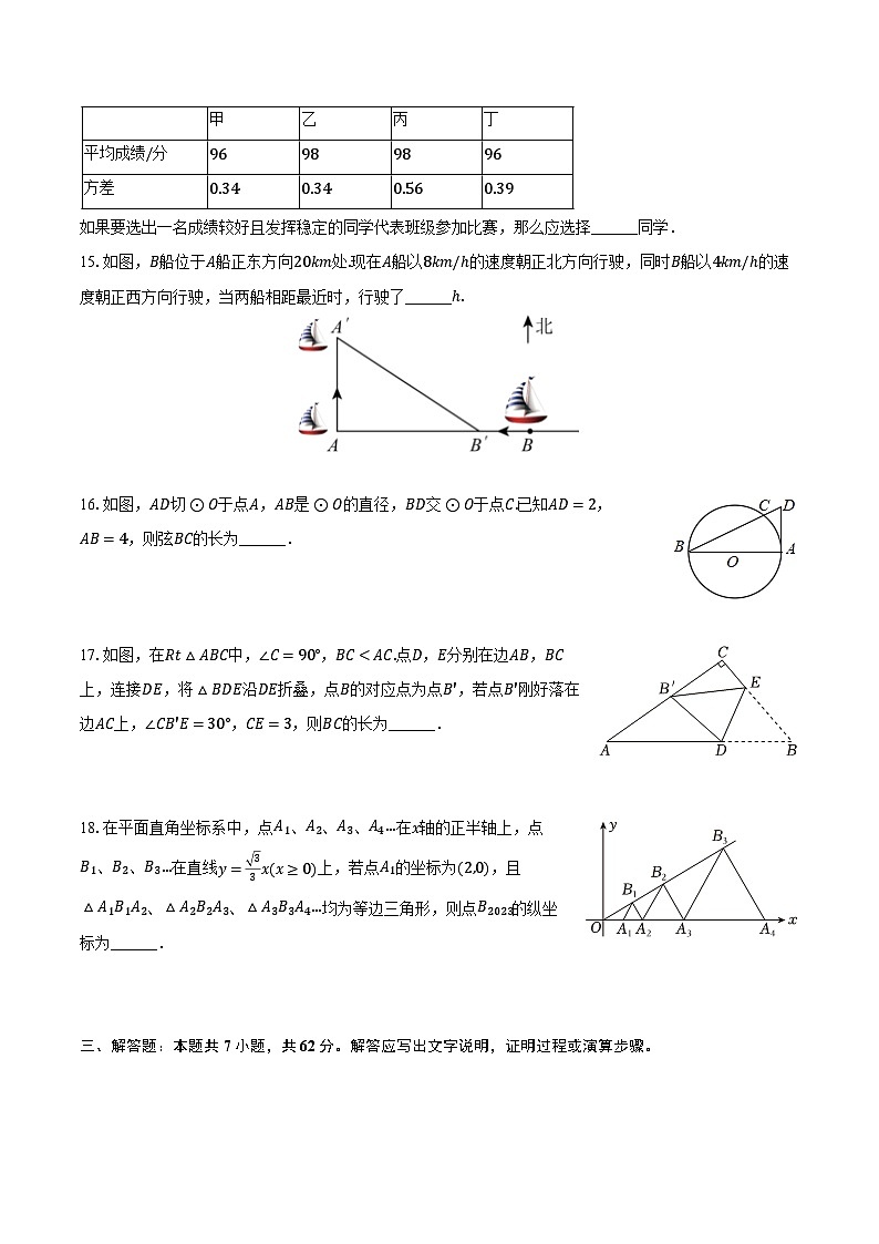 2024年山东省东营市河口区胜利三十九中中考数学模拟试卷（含答案）03