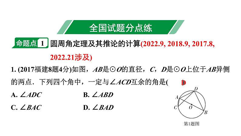 2024福建中考数学二轮中考题型研究 圆的基本性质（课件）第2页