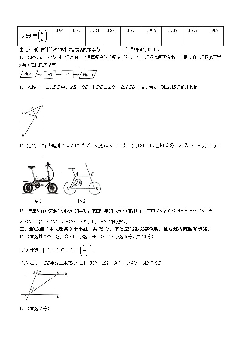 山西省太原市清徐县县城第二初级中学校2023-2024学年七年级下学期期末数学试题(无答案)03
