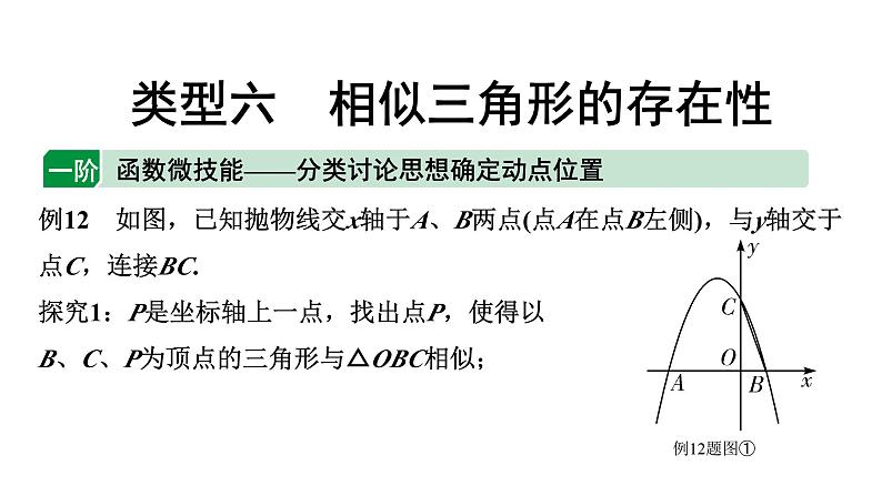 2024贵州中考数学二轮复习贵州中考题型研究 类型六 相似三角形的存在性（课件）01