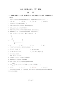 [数学]2022北京通州初一下学期期末试卷及答案