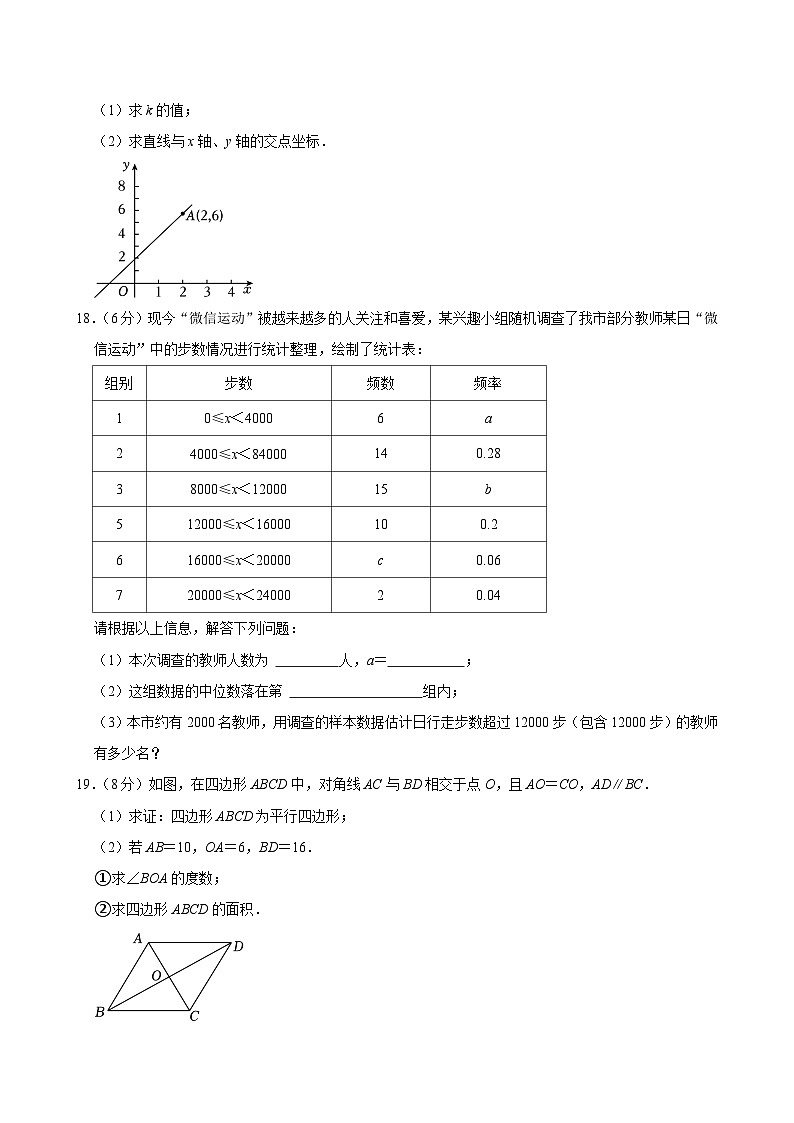 湖北省宜昌市当阳市2023-2024学年八年级下学期期末考试数学试卷03