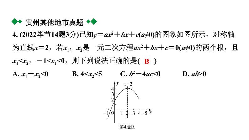 2024贵州中考数学一轮复习 第16讲 二次函数图象与系数的关系（含与一元二次方程的关系）（课件）第5页