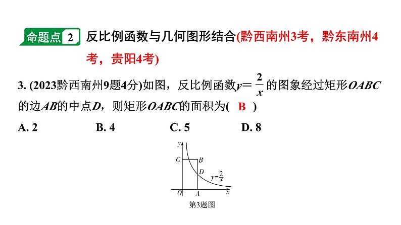 2024贵州中考数学一轮知识点复习 第13讲 反比例函数的图象与性质（课件）04