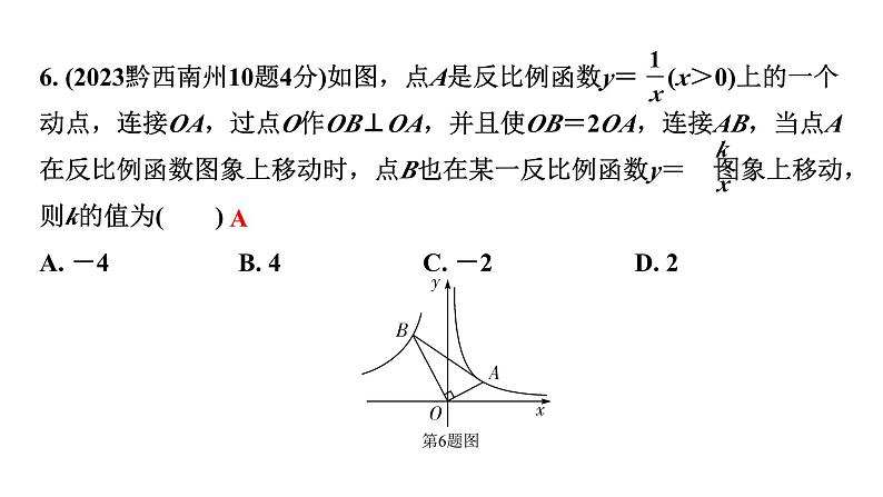 2024贵州中考数学一轮知识点复习 第13讲 反比例函数的图象与性质（课件）07