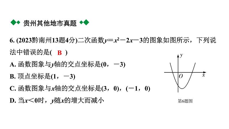 2024贵州中考数学一轮知识点复习 第15讲 二次函数的图象与性质（课件）06