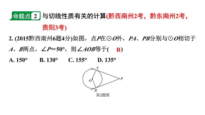 2024贵州中考数学一轮知识点复习 第28讲 与圆有关的位置关系（课件）第3页