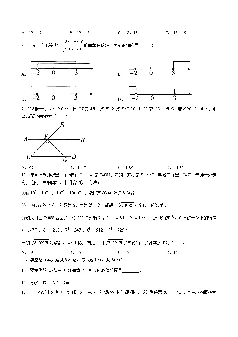 湖南省永州市新田县2024届九年级下学期期中考试数学试卷(含答案)第2页