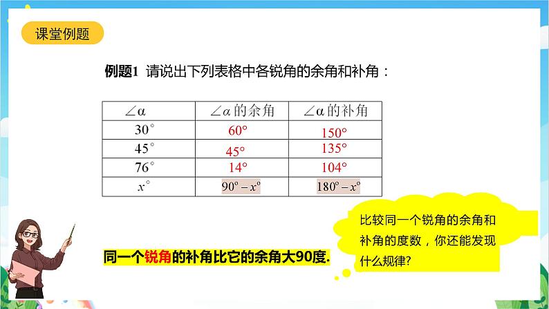 沪教版数学六年级下册7.6 《余角、补角》课件+分层练习06