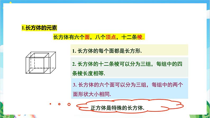 沪教版数学六年级下册8.1《 长方体的元素》课件+分层练习06