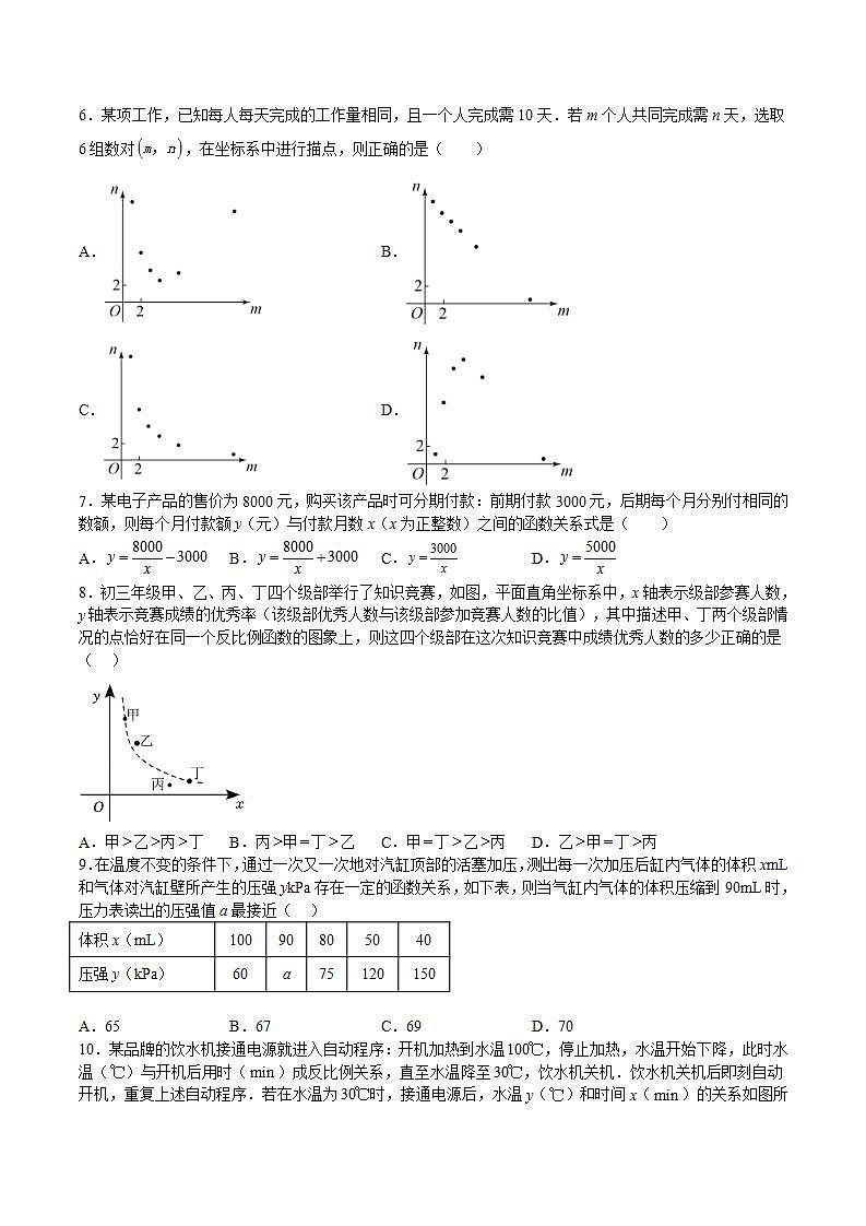 苏科版数学八年级下册11.3《用反比例函数解决问题》课件+分层练习02
