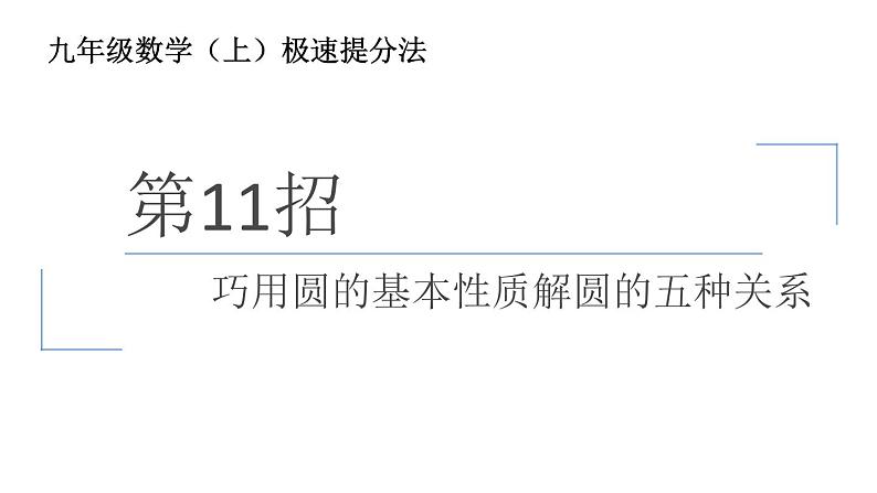 巧用圆的基本性质解圆的五种关系课件第1页