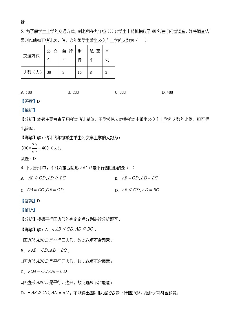 2024年中考真题—四川省乐山市数学试题（解析版）第3页