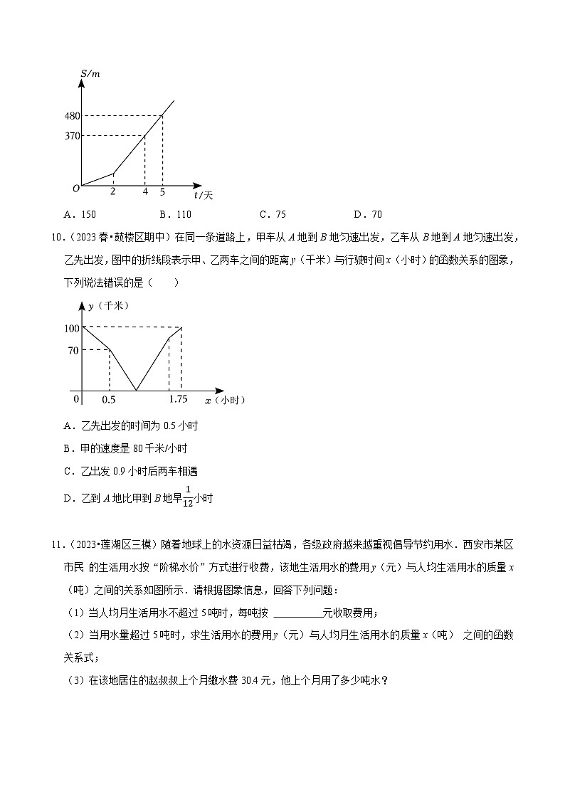 人教版八年级数学上册同步备课专题一次函数的实际应用问题(基础题&提升题&压轴题)(原卷版+解析)03