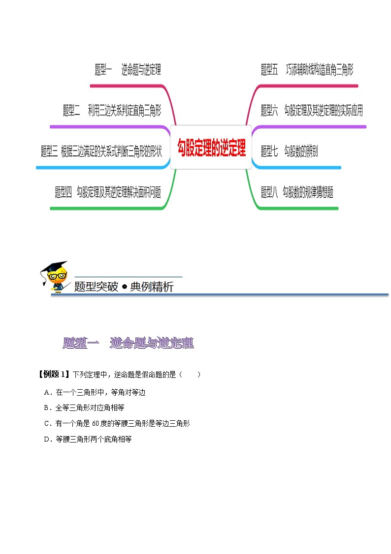 人教版八年级数学下册同步精讲精练17.2勾股定理的逆定理(原卷版+解析)第3页