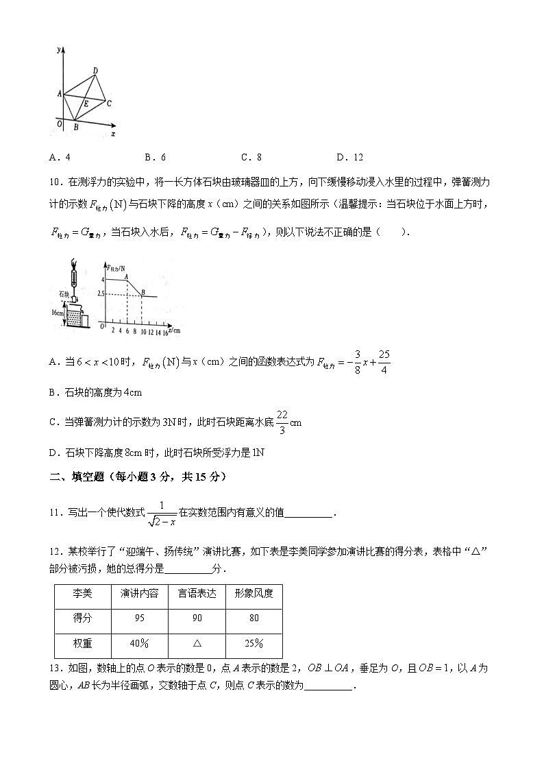 河南省漯河市临颍县2023-2024学年八年级下学期期末数学试题(无答案)03