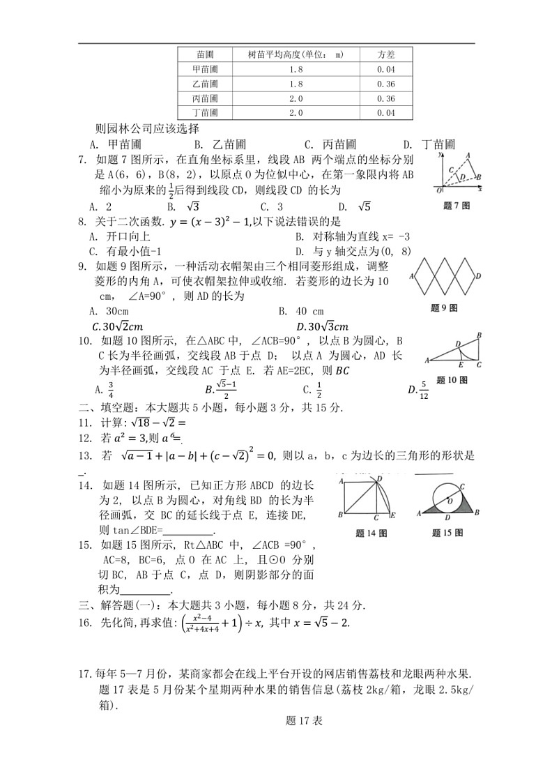 [数学]2024年广东省初中学业水平考试押题卷(3)(有答案)第2页