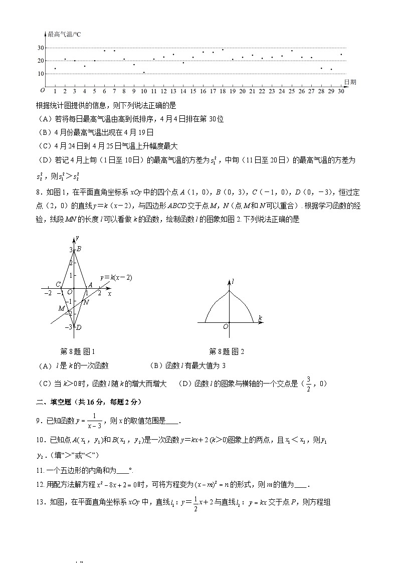 北京市+昌平区2023-2024学年八年级下学期期末数学试题第2页