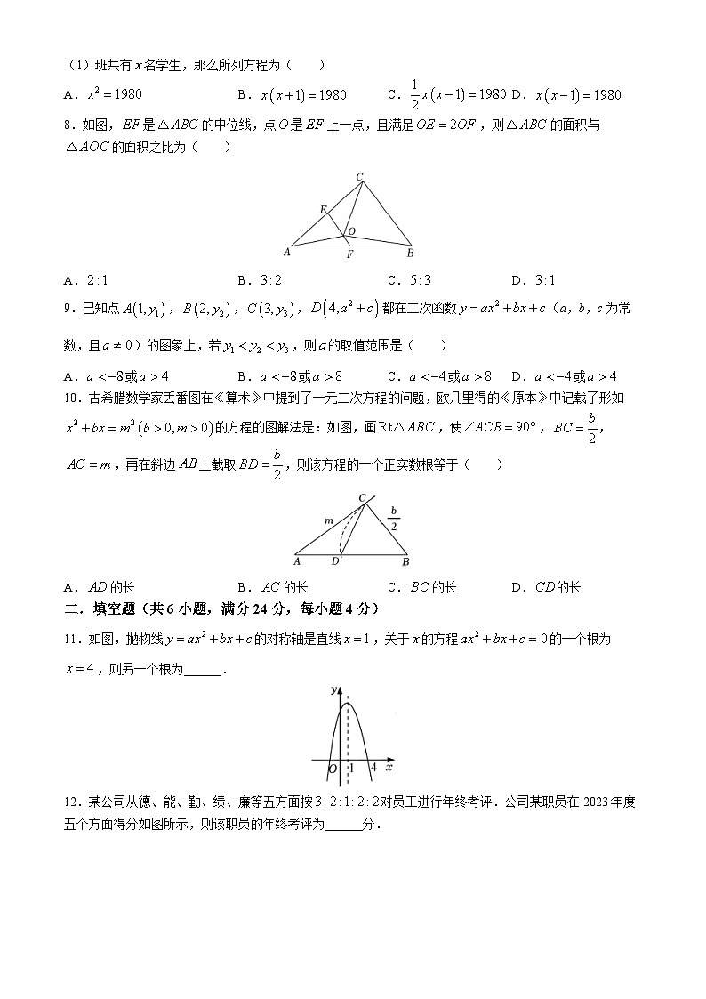 福建省福州延安中学2023-2024学年八年级下学期期末数学试题第2页