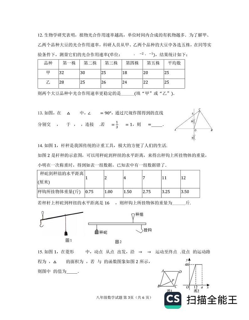 河南省信阳市罗山县2023-2024学年八年级下学期6月期末数学试题03