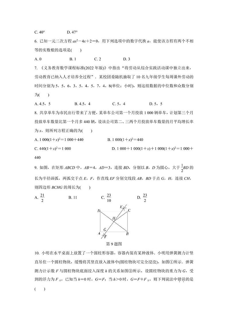 2024河南中考数学复习 1～15题选填题组特训六 (含答案)第2页