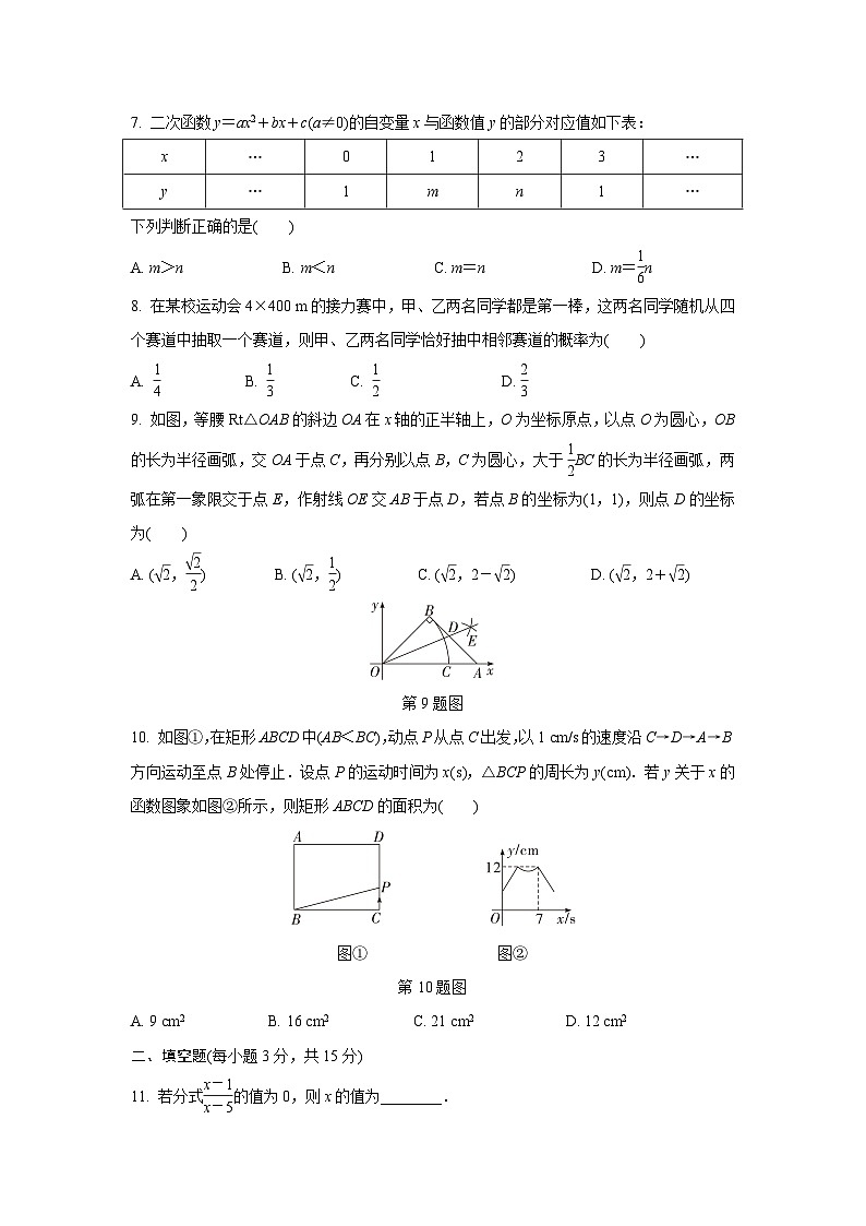 2024河南中考数学复习 1～15题选填题组特训七 (含答案)第2页