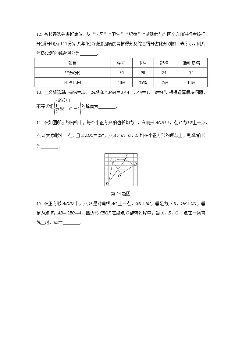 2024河南中考数学复习 1～15题选填题组特训七 (含答案)第3页