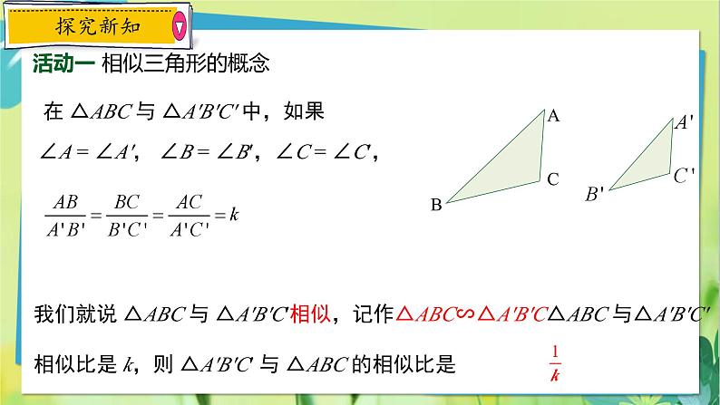 华师数学九年级上册 23.3.1 相似三角形 PPT课件第3页