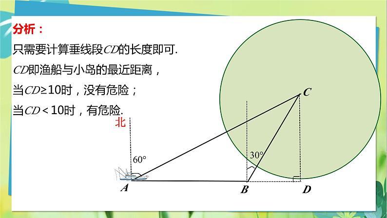 华师数学九年级上册 24.4.2 解直角三角形 第2课时解直角三角形在方位角问题中的应用 PPT课件第6页