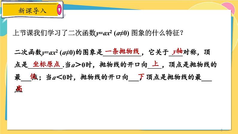 浙教数学九年级上册 1.2.2 二次函数y=a(x－m)2+k的图象及其性质 PPT课件03