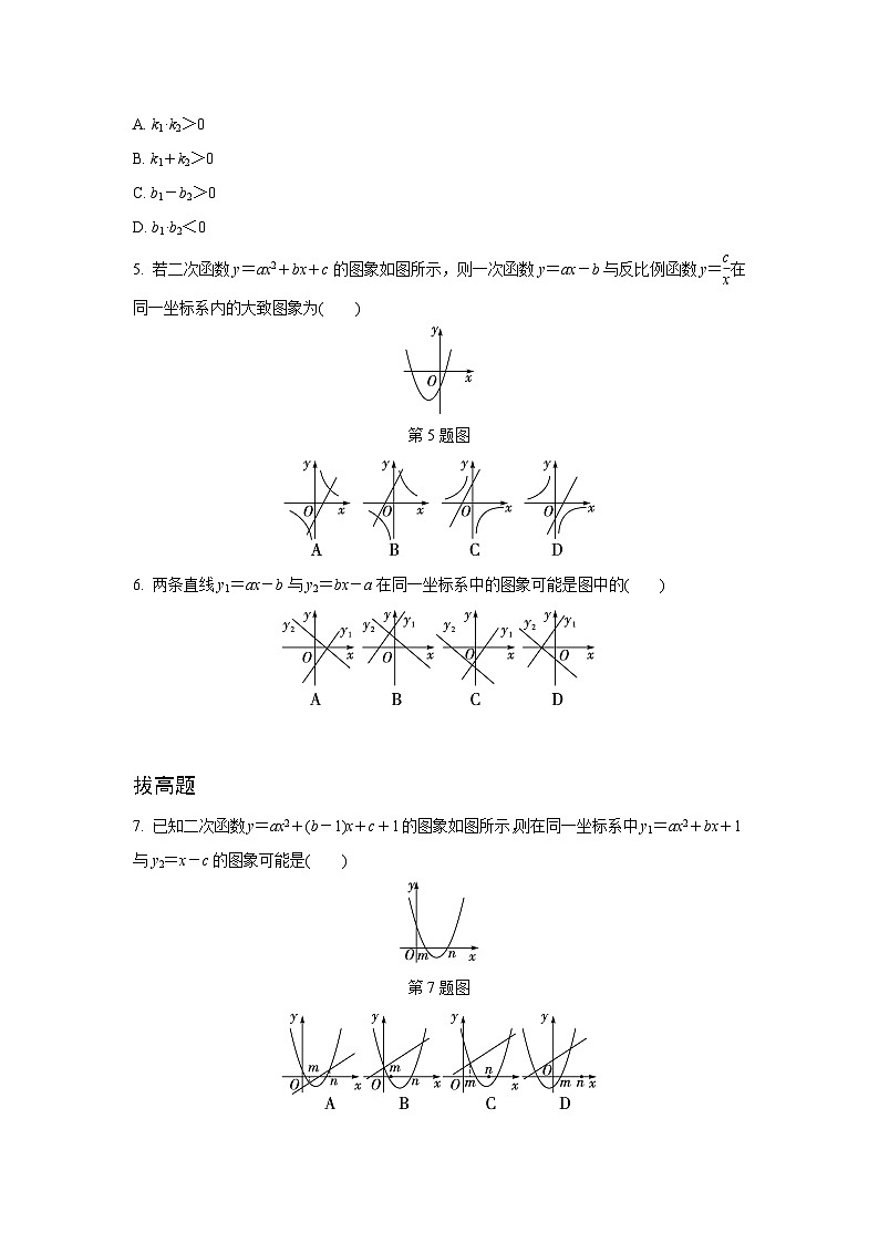 2024河南中考数学复习 函数图象与系数的关系 强化精练 (含答案)第2页
