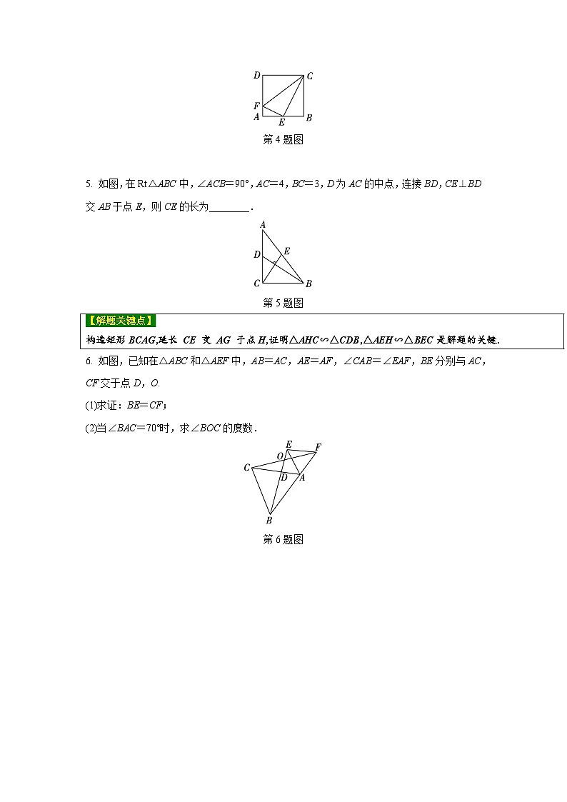2024河南中考数学复习 全等、相似三角形的常考模型 强化精练 (含答案)第2页