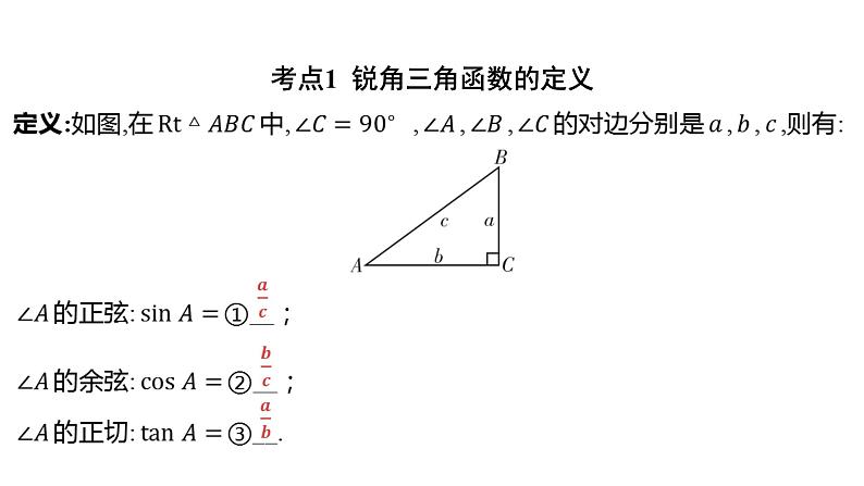 2024河南中考数学一轮知识点复习专题 锐角三角函数及其应用 课件第2页