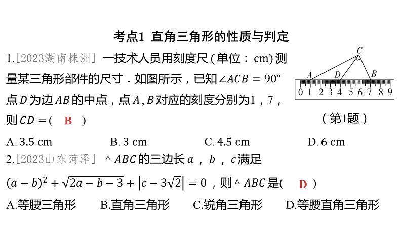 2024河南中考数学一轮知识点训练复习专题  特殊三角形及其性质  (课件)第2页