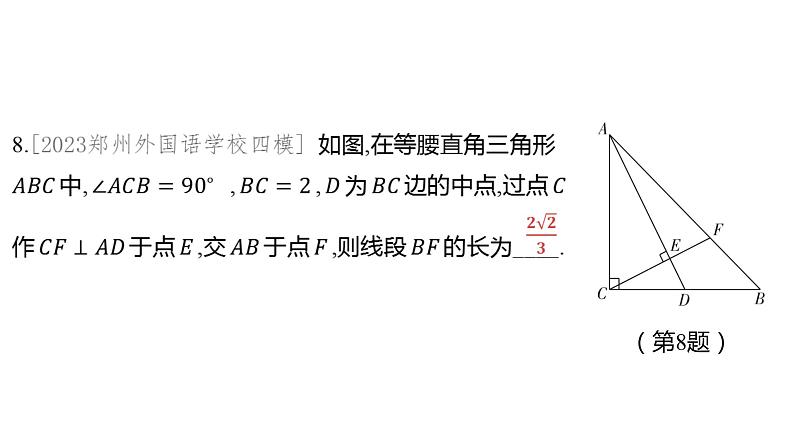 2024河南中考数学一轮知识点训练复习专题  特殊三角形及其性质  (课件)第8页