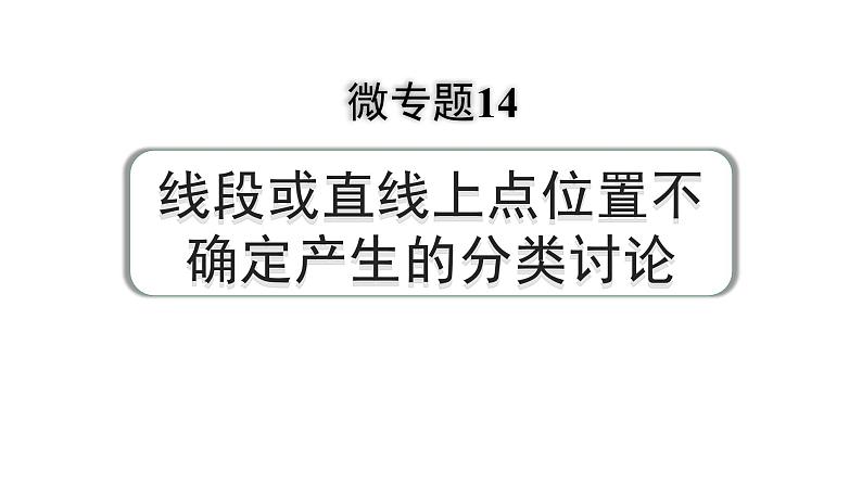 2024河南中考数学专题复习 微专题14 线段或直线上点位置不确定产生的分类讨论 课件01