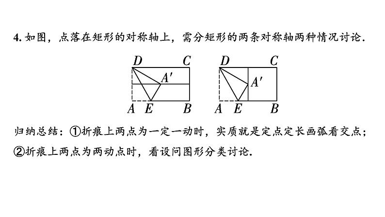 2024河南中考数学专题复习 微专题15 轴对称(含折叠)落点位置不确定产生的分类讨论 课件第7页