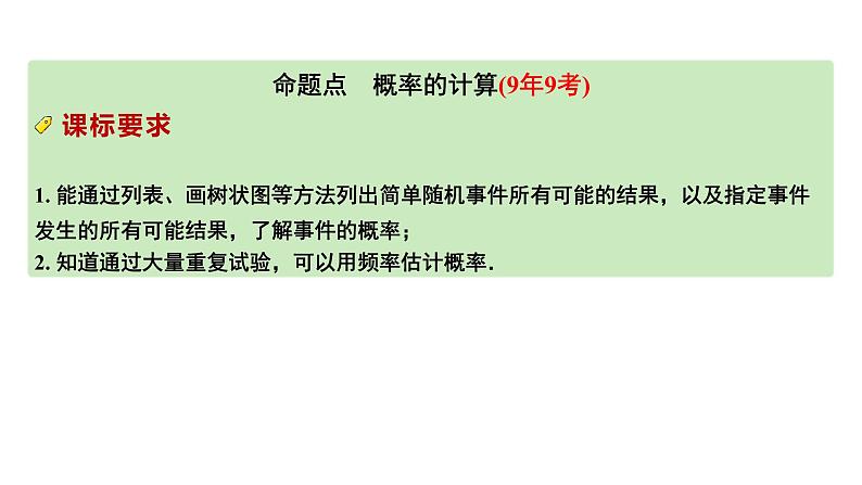 2024河南中考数学专题复习第八章 第二节 概  率 课件02