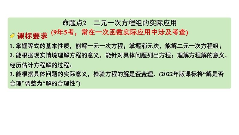 2024河南中考数学专题复习第二章 第三节 方程(组)与不等式(组)的实际应用 课件第2页