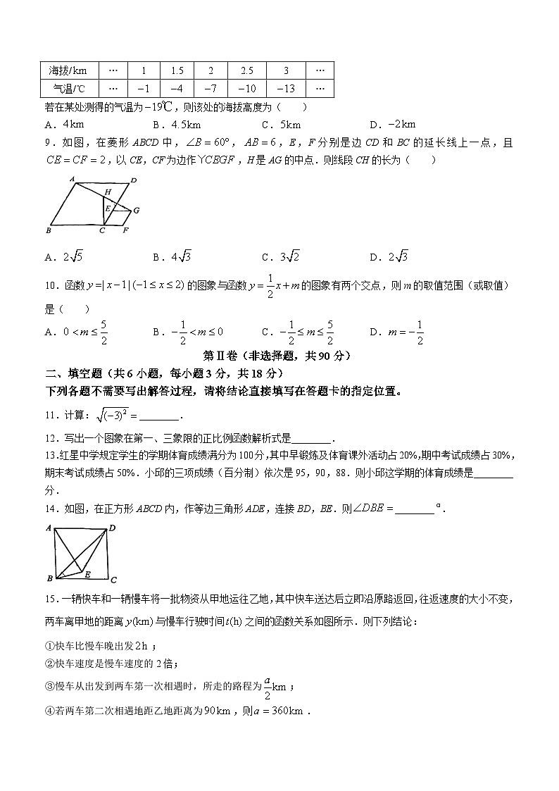 湖北省武汉市青山区2023-2024学年八年级下学期期末数学试题02