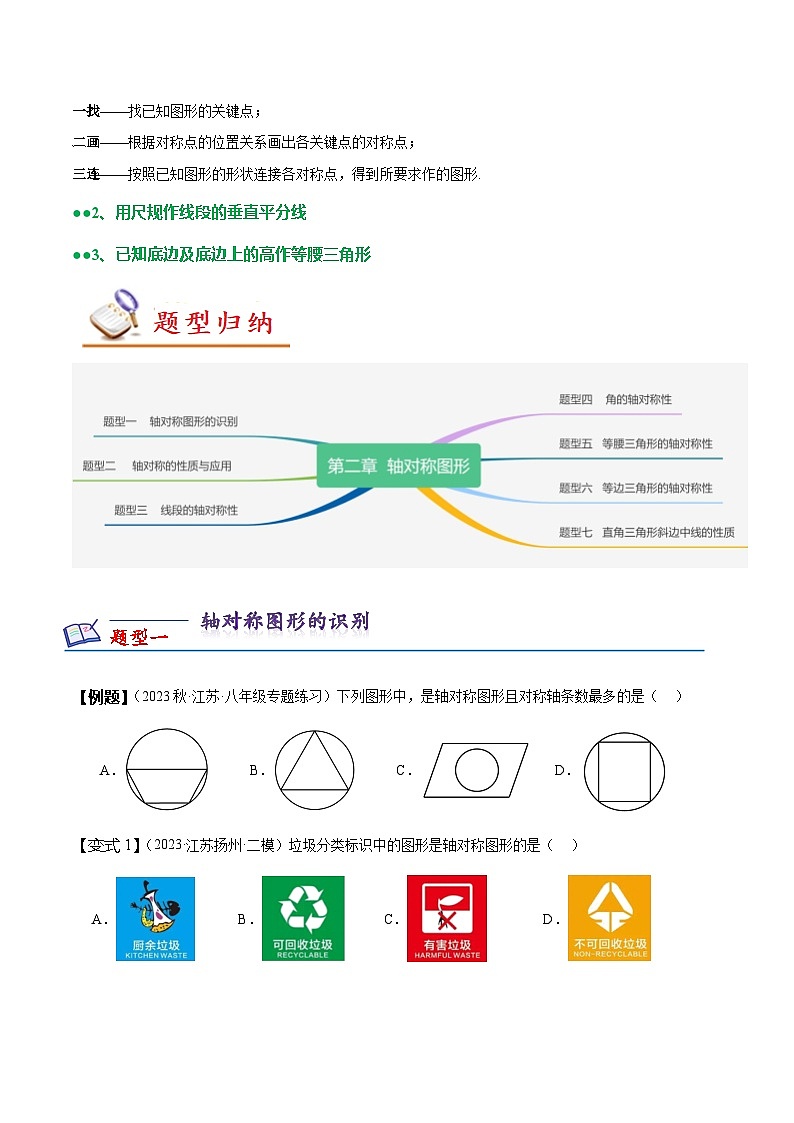 第2章 轴对称图形知识梳理+热考题型-2023-2024学年八年级数学上册（苏科版）03